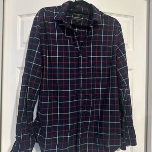 Banana Republic Navy, White, and Red Plaid Shirt